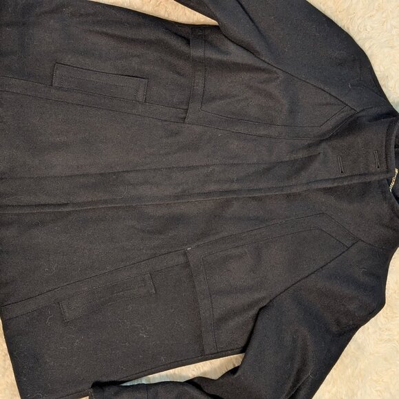 Ellen Tracy Women's A-line Vintage Wool Black Car Coat | Petite M - Picture 10 of 12